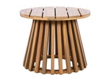 Outdoor Acacia Wood Patio Side Table, Round Coffee Table for Backyard, Lawn, Balcony,Light Teak N770P313252L
