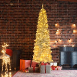 6.5ft Flocking Tied Light Christmas Tree 92894854