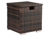 40*40*57cm Iron Frame Gas Bottle Storage Rattan Side Table Brown Gradient 66729622