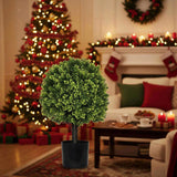 2PCS Set 22in Artificial Trees Natural Full Bodied Artificial Topiary Ball Plants for Outdoor Front 27579461
