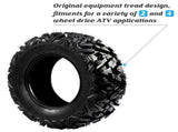 Complete Set of 4 All Terrain ATV UTV Tires 25x8-12 Front & 25x10-12 Rear 6PR Tubeless 87563144
