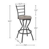 ZUN 3 Bar Table and Chairs Set for Dining Room Industrial Counter Height Bar Chairs with Metal Back, W2167P198966