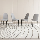 47-63" expandable circular dining tables , equipped with 4 PU fabric thick cushioned dining chairs 43663124