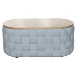 Light Teal Coffee Table with Knitting Texture Base B062P209114