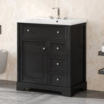 ZUN 30" Bathroom Vanity with Sink Top, Bathroom Vanity Cabinet with Door and Two Drawers, MDF Boards, N725P198484B