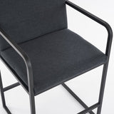 Set of 2,Modern Upholstered Counter Height Bar Stool with Armrests, Metal Frame and Padded Seat, 35699034