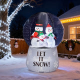 6 FT Lighted Christmas Inflatable Decoration, Large Inflatable Snow Globe with Snowman Family, Funny 68515218