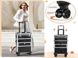 2-in-1 cosmetic case with LED three-color changing light, dual USB ports, dual-wire, slide-out front 02763179