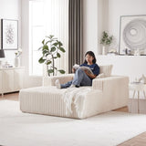 75-Inch Corduroy Sponge Sofa Lounge Chair,No Assembly Required,Fluffy Modern Sleeper Chair for W834P206088