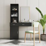 Black modern simple hair desk, multi-layer storage, large storage space W33163005