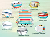 63*65*82cm Short Oxford Cloth Silver White Aluminum Tube Bearing 100kg Beach Chair Rainbow Stripes 99378183