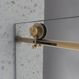 6063 Brushed Gold frameless one fixed and one shifted Shower Door,70MM 304 stainless steel large W2517P304336