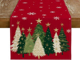 Christmas Table Runner 13x72 Inch, Xmas Trees Snowflakes Holiday Decorative Farmhouse Table 70768110