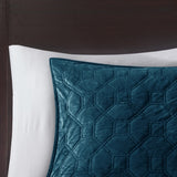 3 Piece Velvet Quilt Set Teal Full/Queen B03597494