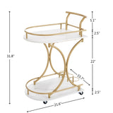 ZUN 2-Tier Bar Cart, Mobile Bar Serving Cart, Industrial Style Cart for Kitchen, Beverage Cart with W2167130779