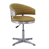 Turmeric and Chrome Adjustable Swivel Tufted Stool B062P189158