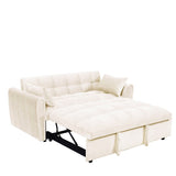 64.9"3-in-1 foldable large size sofa bed, modern velvet double sofa, sofa bed with adjustable back, W2564P228263