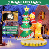 7ft Inflatable Christmas Tree with Gingerbread Men - 7 LED Lights, IP44 Waterproof, Quick 13427032