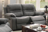 Contemporary Motion Loveseat 1pc Couch Metal Reclining Living Room Furniture Slate Blue Breathable B011P205568