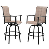 2pcs Wrought Iron Swivel Bar Chair Patio Swivel Bar Stools Black 27888896