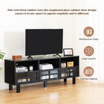 ZUN TV stand,TV cabinet,American country style TV lockers,The toughened glass door panel,Metal W679P163723