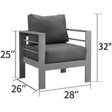 ZUN Aluminum Modern Single Grey Black Couch Sofa Set For Patio Garden Outdoor W1828140113