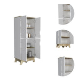 Brinnon Rectangle Kitchen Pantry Light Oak and White B06280617