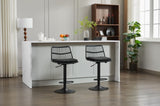 ZUN Set of 2 Rattan Bar Stool, 360 Swivel Bar Chair, Counter Height Chair with Footrest for Kitchen, W1752P217911