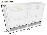 Wooden Shoe Cabinet with 4 Flip Drawers,Shoes Rack Cabinet with 2 Storage Drawers,Classified Storage W1580P402825