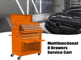 High Capacity Rolling Tool Chest with Wheels and Drawers, 8-Drawer Tool Storage Cabinet--ORANGE 17657840