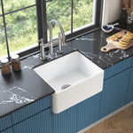 ZUN Farmhouse/Apron Front White Ceramic Kitchen Sink W127290267