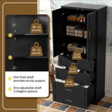 72.2'' Tall Freestanding Bathroom Cabinet with 3 Drawers , Adjustable N729P296769B