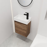 18 Inch Floating Small Bathroom Vanity With Single Sink, Suitable For Small Bathroom-BVB03018BRE W99966398
