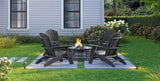 ZUN Black Adirondack Chair – Sturdy HDPE Poly Lumber for Poolside, Patio, and Garden Relaxation B195P198766