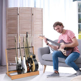 ZUN Folding Hardwood With Corrugated Metal Guitar Stand for Electric Guitar, Bass, or Acoustic 35910596