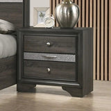 3 Drawers Wooden Nightstand with Nickel Round Knobs, Gray B016P251549