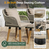 K&K 5 Pieces Patio Furniture Chair Sets, Patio Conversation Set With Wicker Cool Bar Table, WF324995AAZ