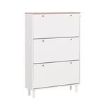 ZUN Narrow Design Shoe Cabinet with 3 Flip Drawers, Wood Grain Pattern Top Entryway Organizer with 3 77833346