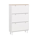 ZUN Narrow Design Shoe Cabinet with 3 Flip Drawers, Wood Grain Pattern Top Entryway Organizer with 3 77833346