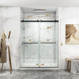 56 to 60'' W x 76'' H Frameless Shower Door, Double Sliding Shower Door with Premium 3/8'' T3210P277253