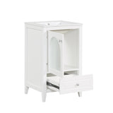 ZUN 20" Bathroom Vanity with Sink, Bathroom Cabinet with Soft Closing Glass Door, A Drawer, White 41215746