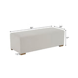 Simple White Long Ottoman, Practical Furniture for Living Room and Bedroom N769P296340W