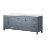 Dark Grey Double Bath Vanity 84 in. W x 22 in. D, with White Quartz Top B2731P258975