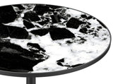 31.5" Round Modern Tulip Dining Table, Sintered Stone Tabletop with Luxury Faux Marble Print, Carbon W3316P540342