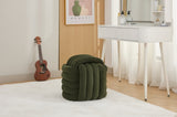 060-Chenille Fabric Modern Knot Design Ottoman Makeup Stool Footstool, Comfortable and Stylish Seat W527P239020