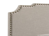Beige Full Panel Bed with Nailhead Trim B062P153559