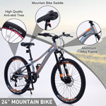 ZUN Mountain Bike for Girls and Boys Mountain 24 inch shimano 7-Speed bike W101963866