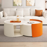 Nesting Coffee Table, Round Nesting Tables and End Tables for Small Space, Modern Side Tables with W757P186974