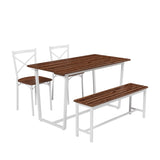 Four-piece set table and chair with backrest, industrial style, solid structure W578P333497