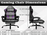 Ergonomic Gaming Chair, Video Game Chair with Pocket Spring Cushion and Footrest, Height Adjustable 61071422